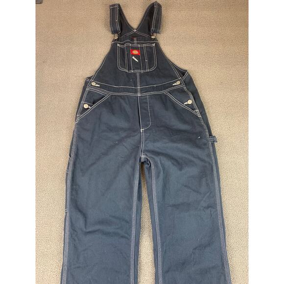 Dickies Bibb Overalls Women's Small Blue Denim Carpenter Workwear - Picture 1 of 11